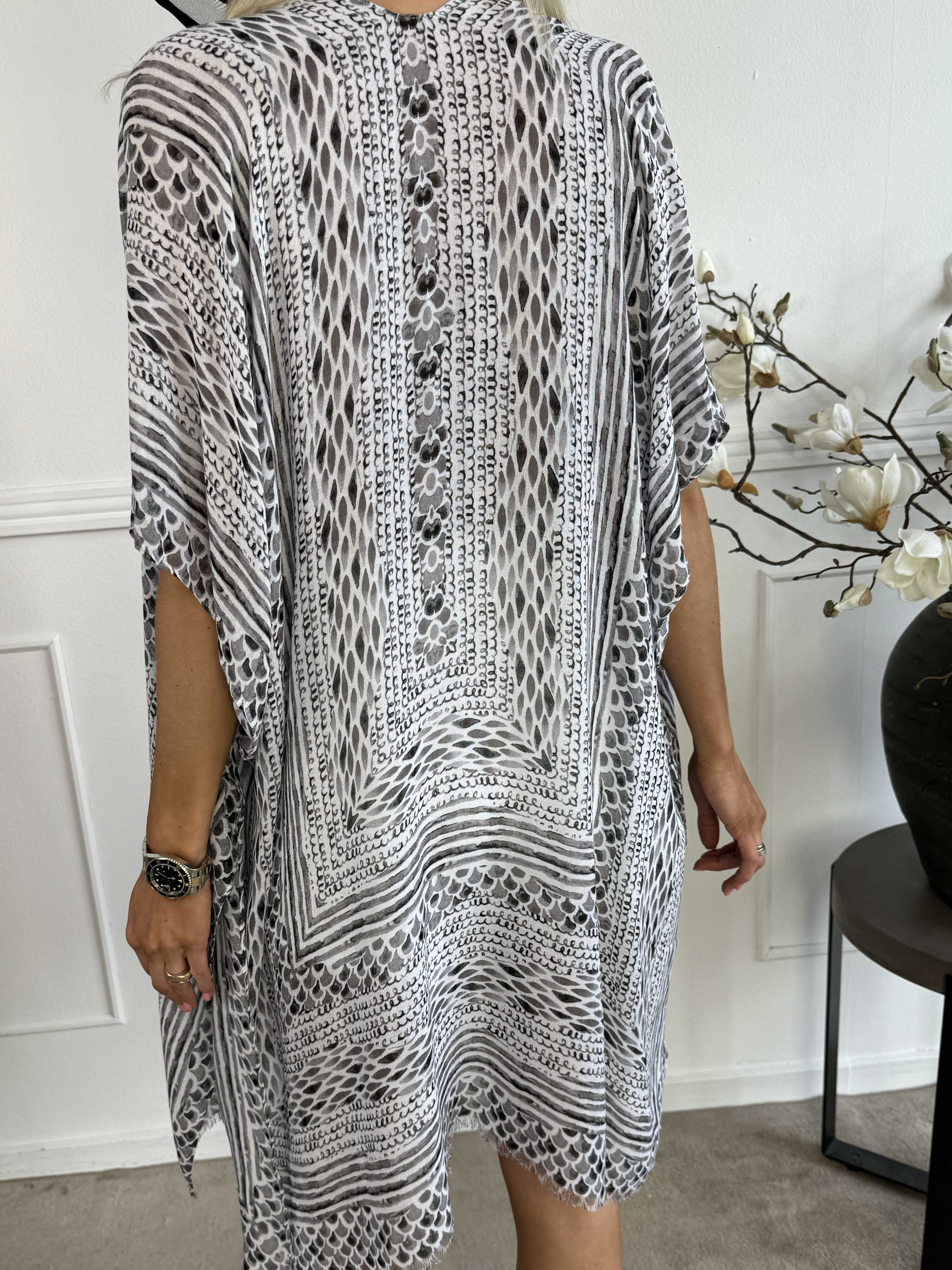 Alexandrine snake - Let og luftig kimono i bomuld